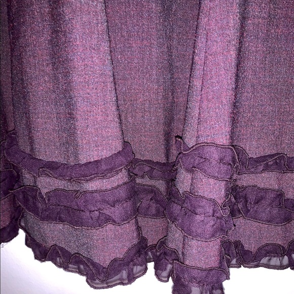Womens Rebecca Taylor Purple Wool Ruffle Dress - Picture 6 of 6